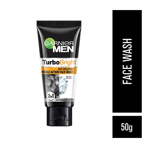 Garnier Men Turbo Bright Anti-Pollution Double Action Face Wash 50g